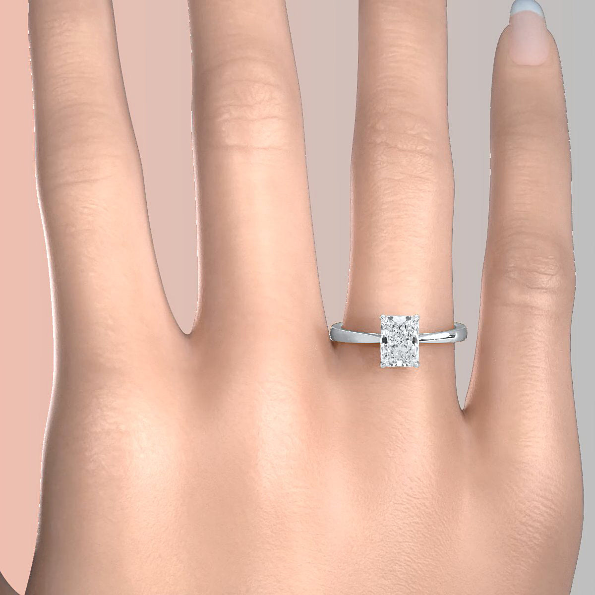 4.5g Princess Prong Setting Lab Grown Diamond Engagement Solitaire Ring IGI Certified 1.00 Ctw.